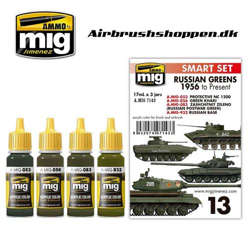 A.MIG 7143 RUSSIAN GREENS - 1956 TO PRESENT COLORS 4 x 17 ml